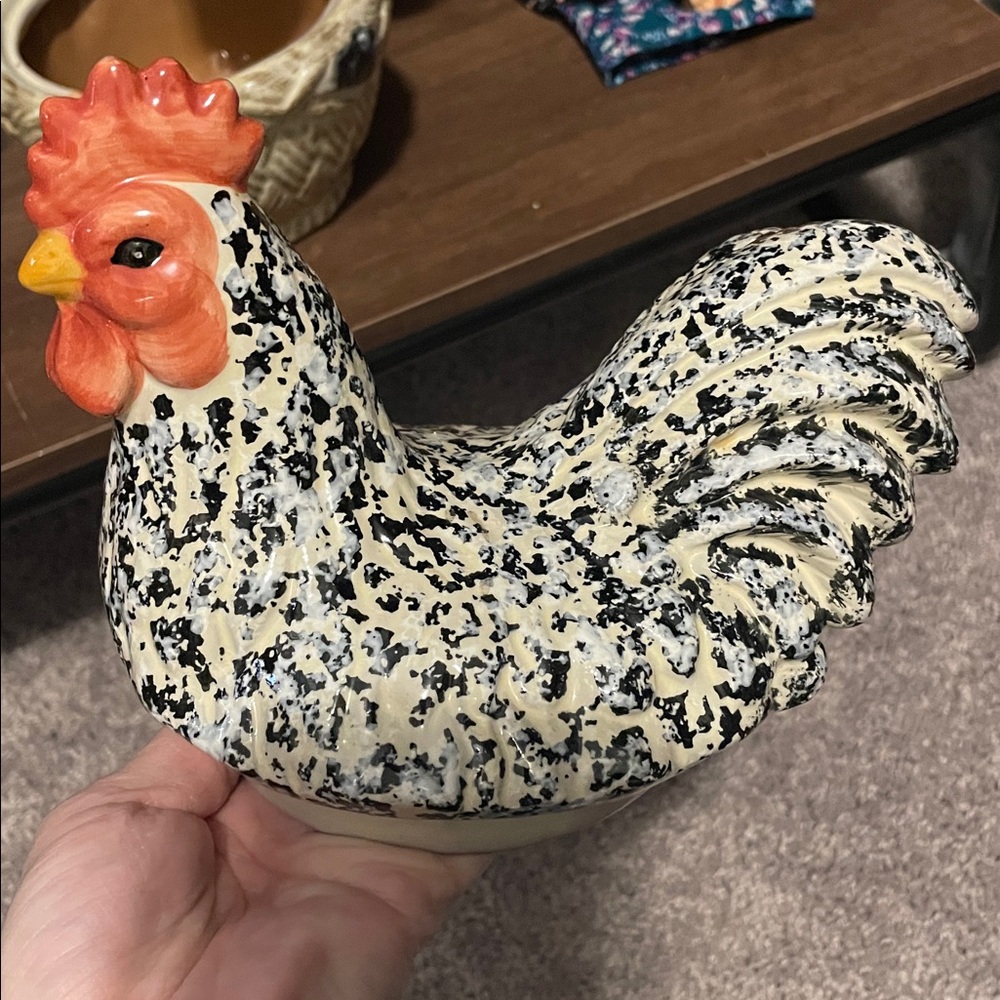 Speckled Rooster Ceramic Cookie Jar - Picture 5 of 5